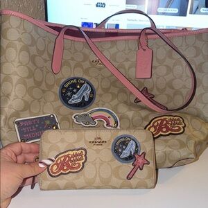 Coach X Disney Cinderella signature tote bag and wallet